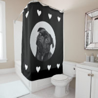 Personalised Pet Photo Pug Dog Shower Curtain