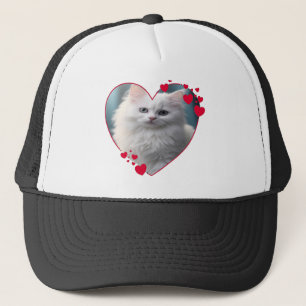 Personalised Pet Photo Red Heart Shape Trucker Hat