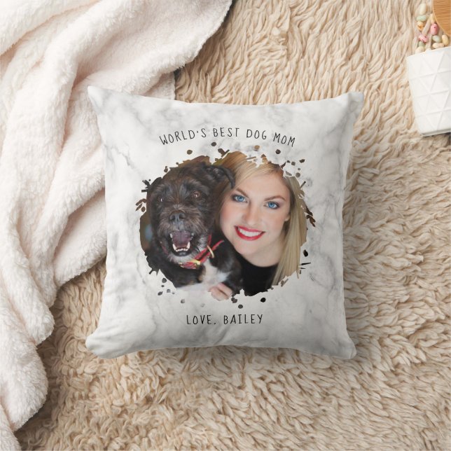 Personalised Pet Photo Splash World's Best Dog Mum Cushion (Blanket)