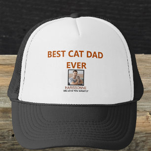 Personalised Pet Photo Text Modern Gift For Dad Trucker Hat