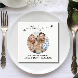 Personalised Pet Photo Thank You Dog Pet Wedding Napkin