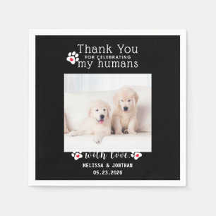 Personalised Pet Photo Thank You Dog Wedding Napkin