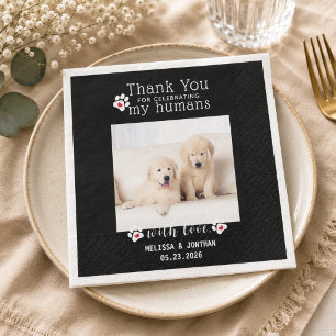 Personalised Pet Photo Thank You Dog Wedding Napkin
