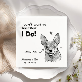 Personalised Pet Photo Thank You Dog Wedding Napkin