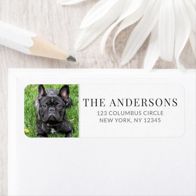 Personalised Pet Photo White Return Address  (Insitu)
