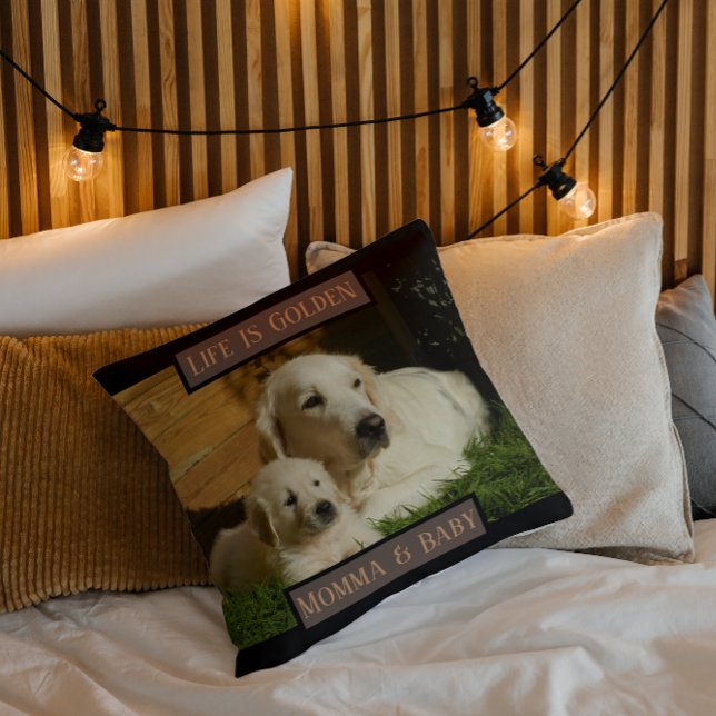 Personalised Pet Photo [Your Dog Here] Golden Cushion (Creator Uploaded)