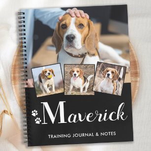Personalised Pet Puppy Dog Monogram Name 5 Photo Notebook