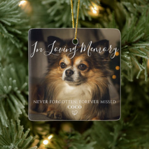 Personalised Pet Remembrance Memorial Dog Photo Ceramic Ornament