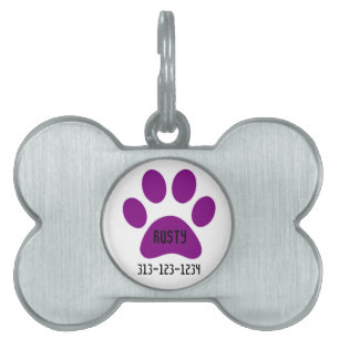 Personalised Pet Tag/Paw Print ID Tag