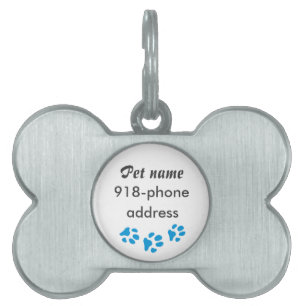 personalised pet tag with paw prints