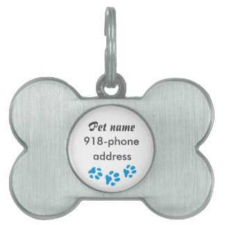 personalised pet tag with paw prints