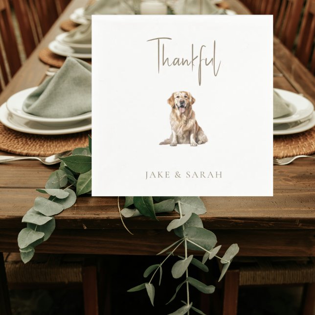 Personalised Pet Thanksgiving Cocktail Napkin (Creator Uploaded)