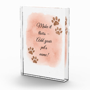 Personalised Pet Wall Art – Elegant Paw Print Desi Photo Block