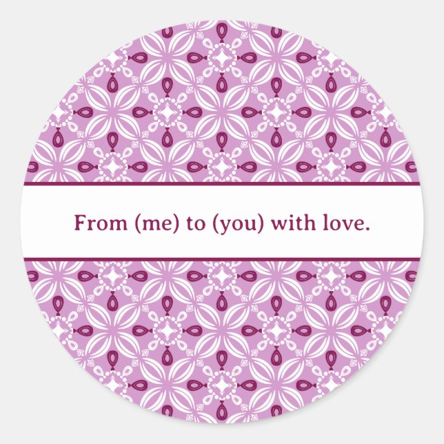 Personalised Petaline Stickers/Labels Sheet Classic Round Sticker (Front)
