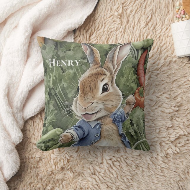 Personalised Peter Rabbit Beatrix Potter Nursery  Cushion (Blanket)