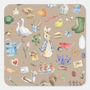 personalised peter the rabbit square sticker