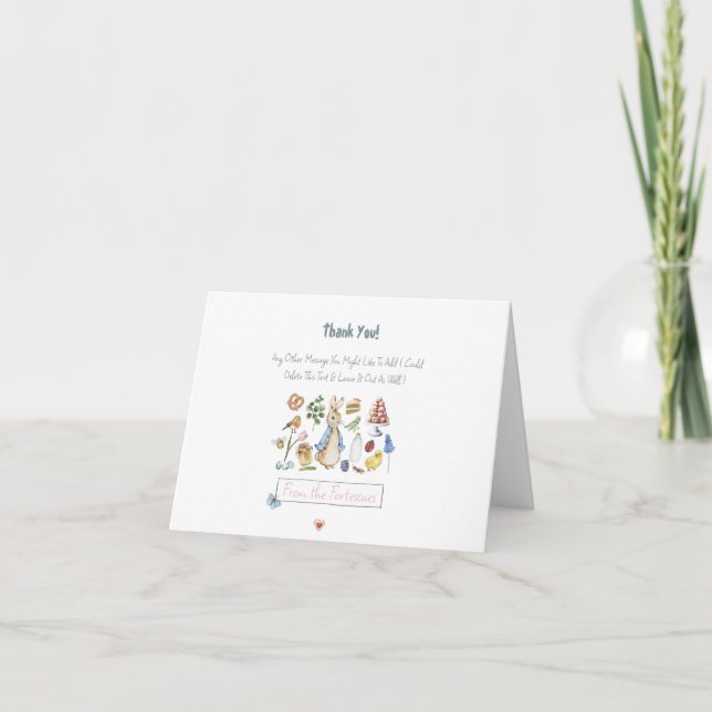 personalised peter the rabbit thank you card (Front)