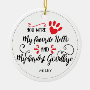 Personalised Pet's Name and Quote Memorial Ceramic Tree Decoration