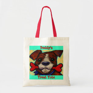 Personalised Pet's Name Dog Treat Bones Tote Bag