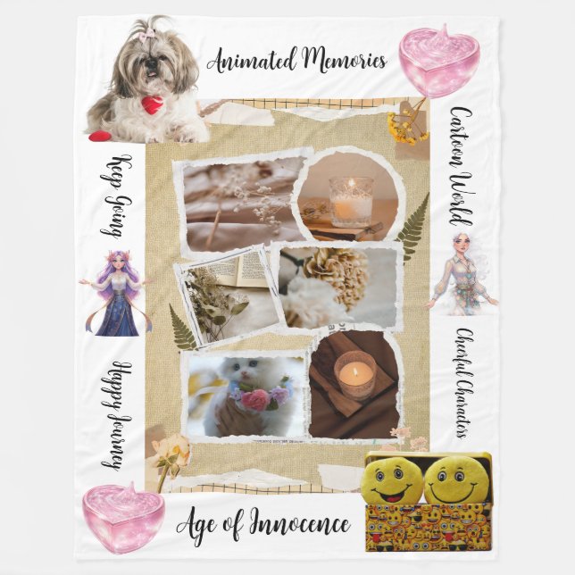 Personalised Pets & Quotes Design Fleece Blanket (Front)