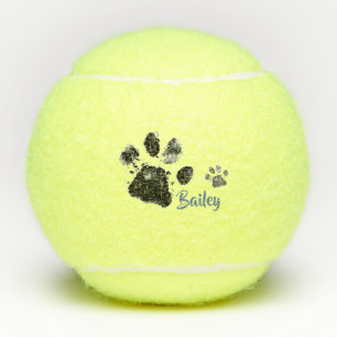 Personalised Pet's Tennis Ball with Paw Prints