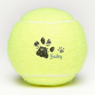Personalised Pet's Tennis Ball with Paw Prints