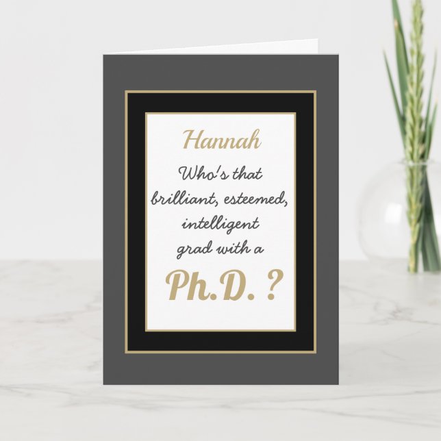 Personalised Ph.D. Congratulations card (Front)