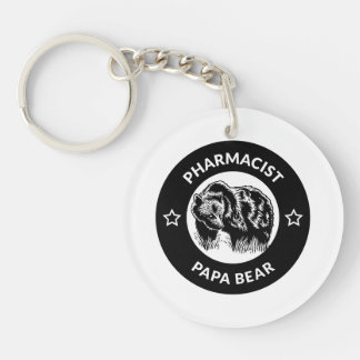 Personalised Pharmacist Papa Bear Keychain
