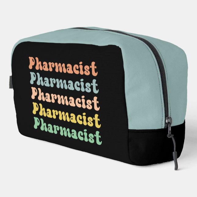 Personalised Pharmacist Retro Groovy Pharmacy Dopp Kit (Right Corner)