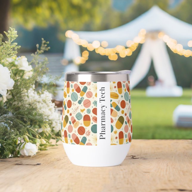 Personalised Pharmacy Boho Stemless Wine Tumbler (Wedding)