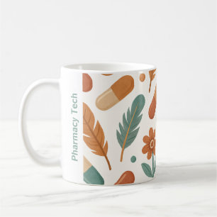 Personalised Pharmacy Mug Boho Daisy Feathers