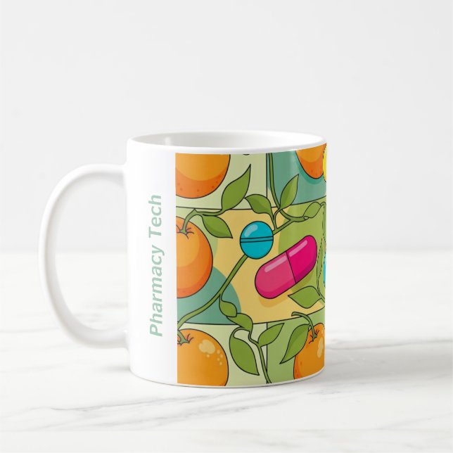 Personalised Pharmacy Mug Oranges and Vines (Left)