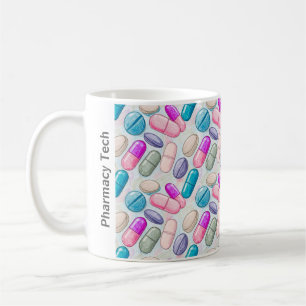 Personalised Pharmacy Mug Pink Purple Grey Pill 