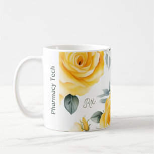 Personalised Pharmacy Mug Yellow Roses 