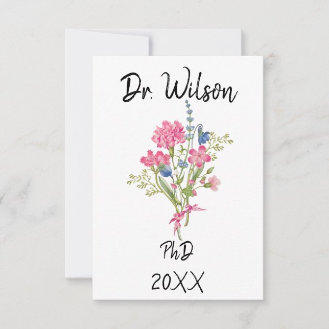 Personalised Phd Card, Doctorate Graduation  (Front)