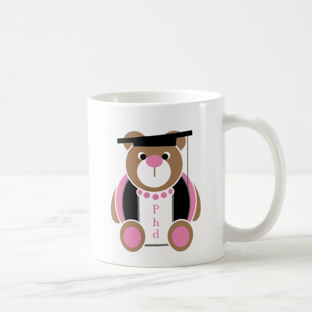 Personalised Phd cute female teddy bear Coffee Mug (Right)
