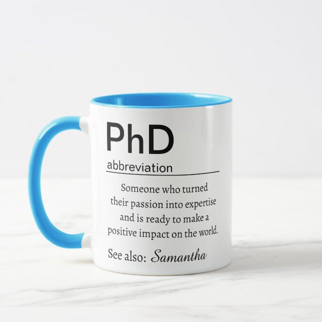 Personalised PhD Graduation Definition Mug (Left)