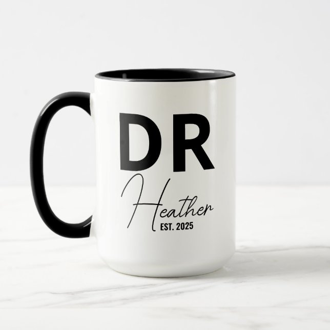 Personalised PhD Mug, Custom PhD Mug, PhD Graduati Mug (Left)