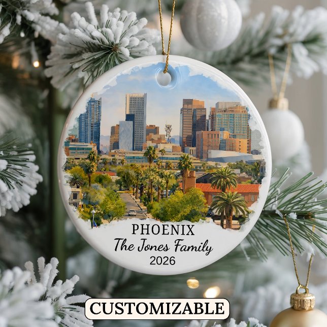 Personalised Phoenix Ornament, Custom Arizona Ceramic Tree Decoration (Creator Uploaded)