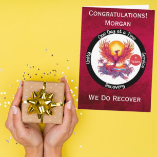 Personalised Phoenix Sobriety Milestone Card