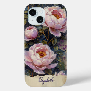 Personalised Phone Case Vintage Pink Peonies