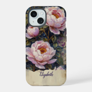 Personalised Phone Case Vintage Pink Peonies