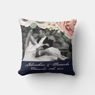 Personalised Photo 16"x16" Pillow Geometric Navy