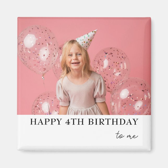 Personalised Photo 1st 2nd 4th 10th Birthday Party Magnet (Front)