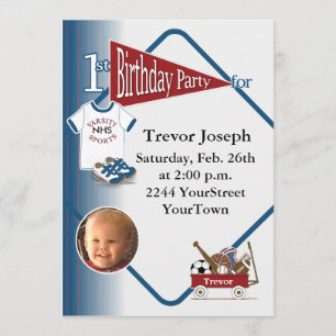 Personalised Photo 1st Birthday Invitation
