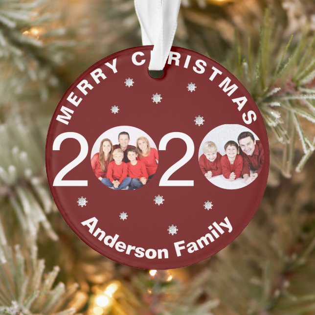 Personalised Photo 2020 Covid Christmas Tree Ornament (Tree)