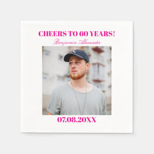 Personalised Photo 30th 40th 50th 60th 70 Birthday Napkin