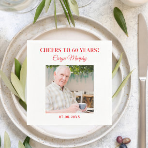 Personalised Photo 30th 40th 50th 60th 70 Birthday Napkin