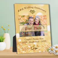 Personalised Photo 50th Wedding Anniversary Plaque