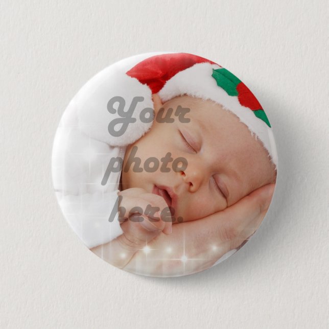 Personalised photo 6 cm round badge (Front)
